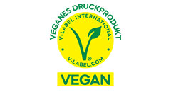 Königsdruck druckt vegan mit V-Label
