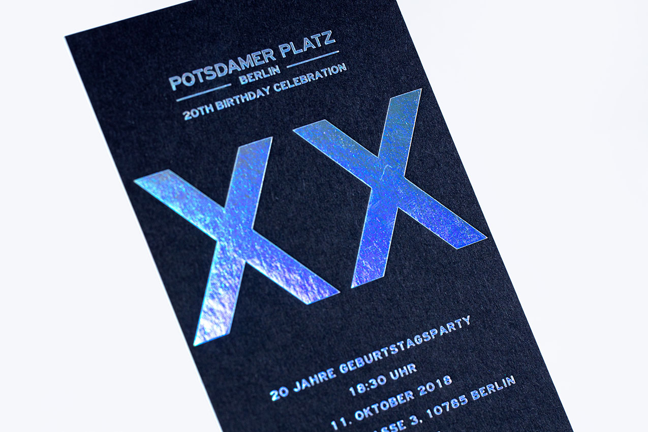 Potsdamer Platz XX Karten mit Heißfolie