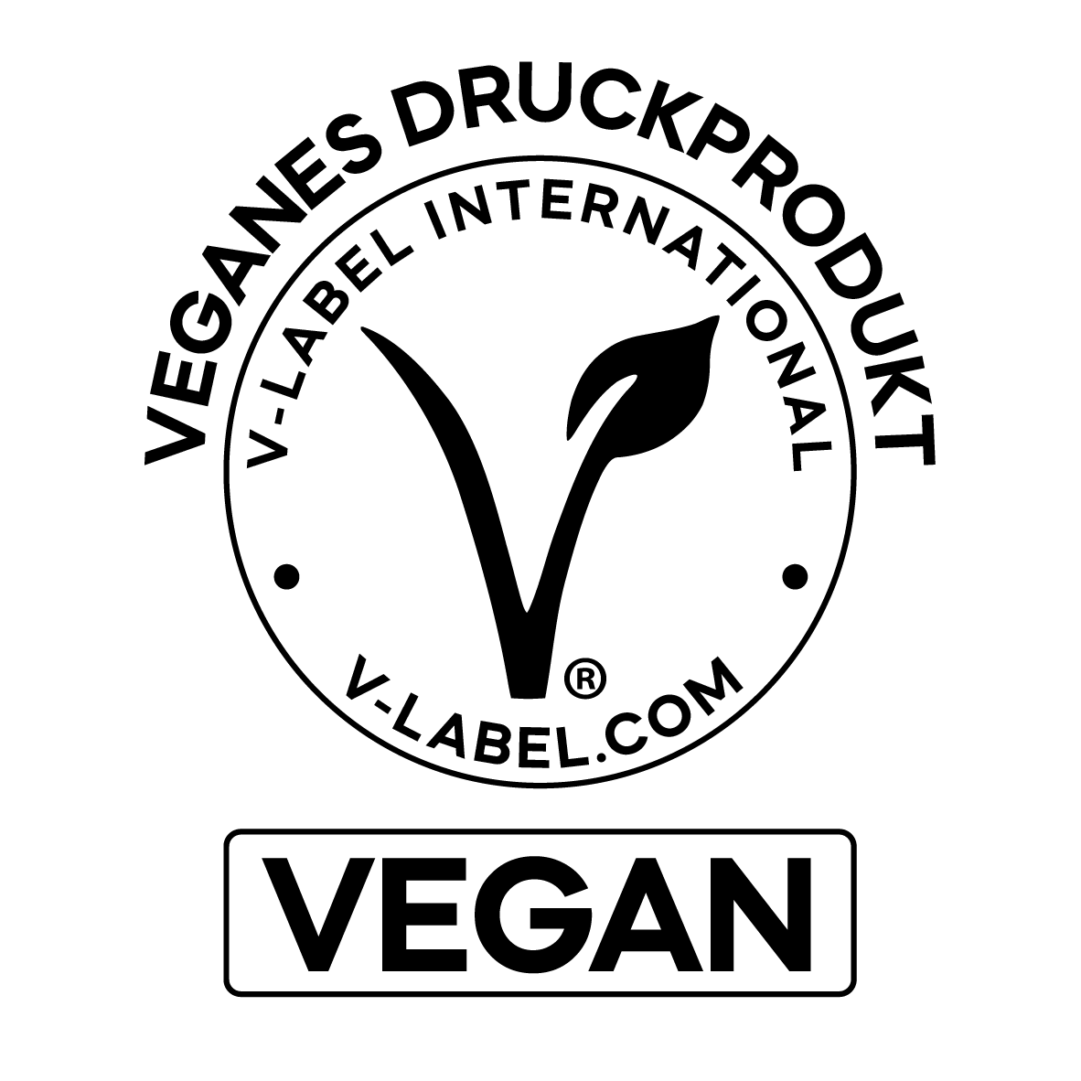 Label veganes Druckprodukt
