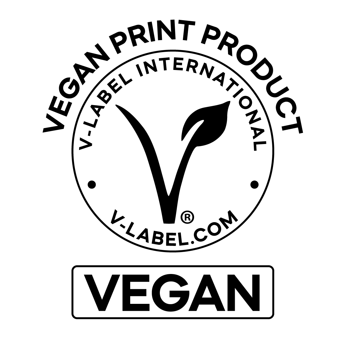 Label veganes Druckprodukt