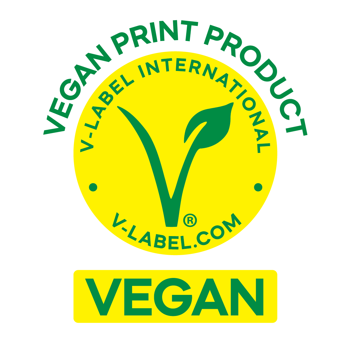 Label veganes Druckprodukt